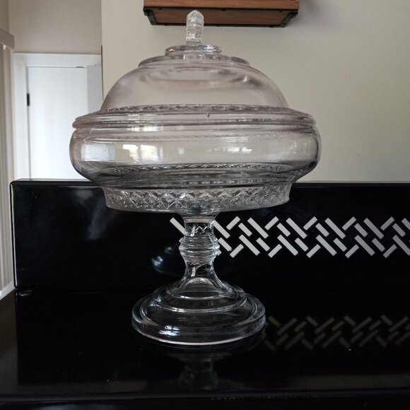 Antique Imperial Glass Early American Pattern Glass Covered Compote Bowl 1902 - Picture 2 of 16